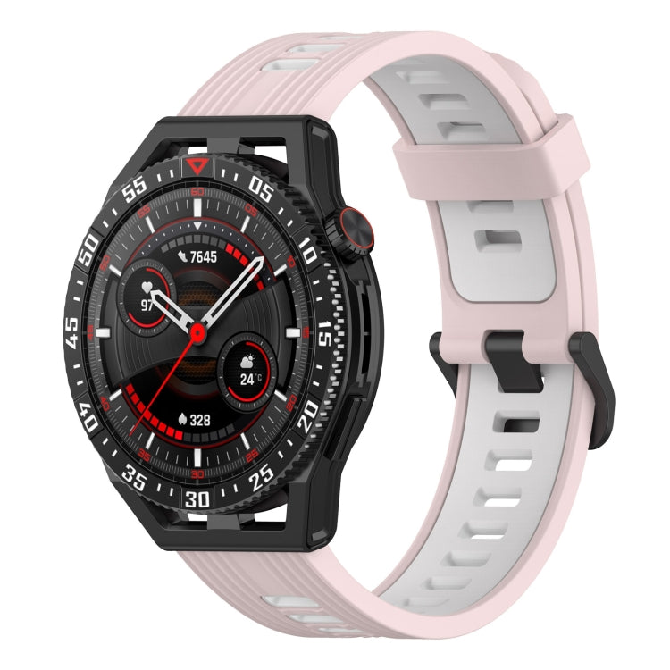 22mm Two-color Stripe Silicone Watch Band