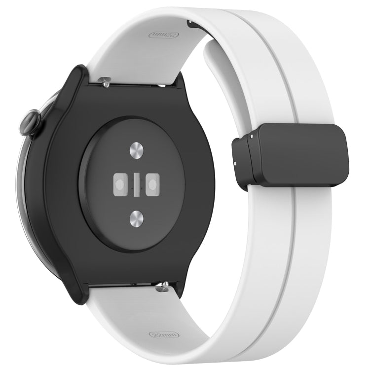 Magnetic Fold Clasp Black Buckle Silicone Watch Band