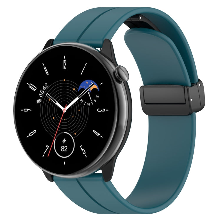 Magnetic Fold Clasp Black Buckle Silicone Watch Band