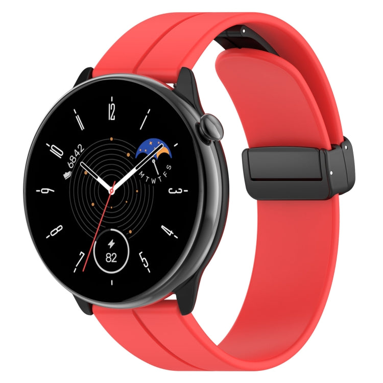 Magnetic Fold Clasp Black Buckle Silicone Watch Band