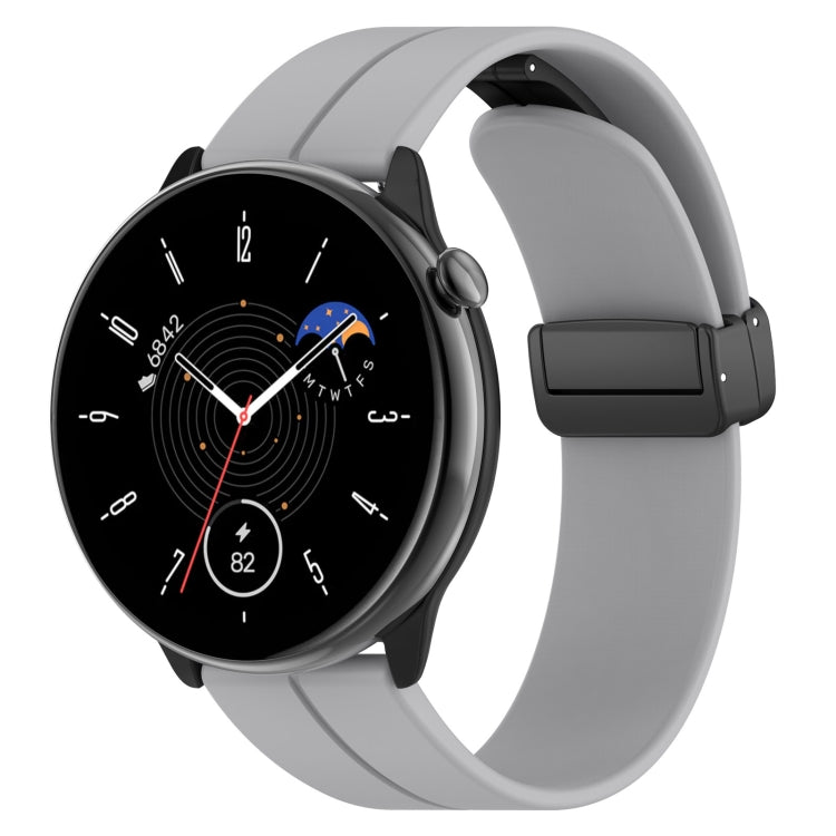Magnetic Fold Clasp Black Buckle Silicone Watch Band
