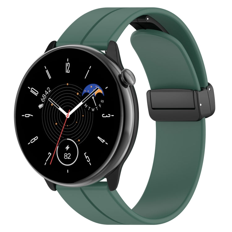 Magnetic Fold Clasp Black Buckle Silicone Watch Band