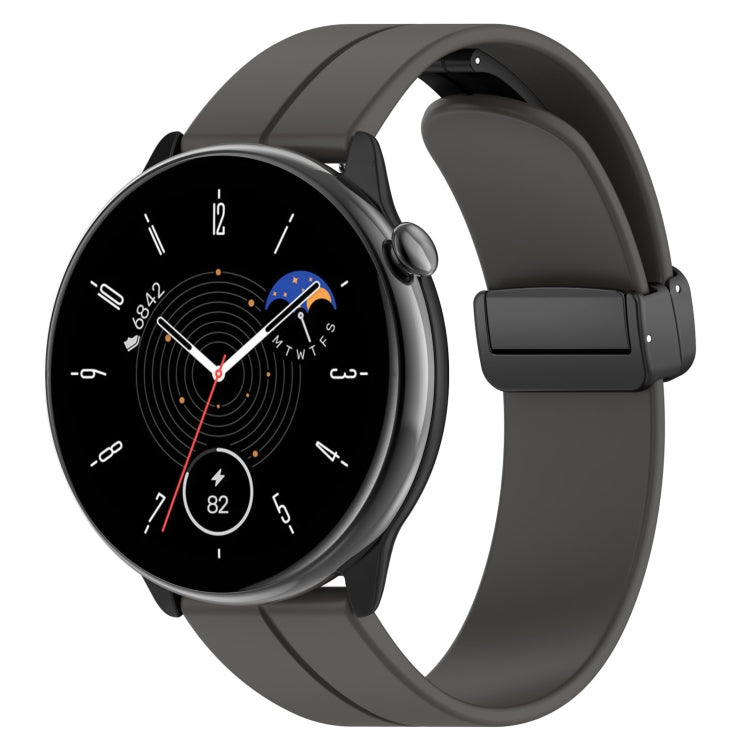 Magnetic Fold Clasp Black Buckle Silicone Watch Band