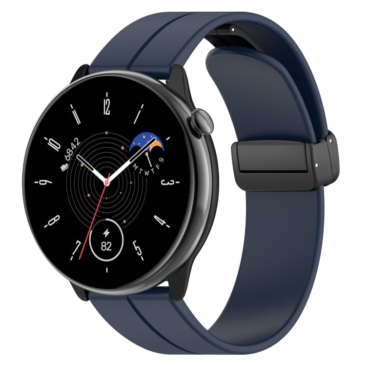 Magnetic Fold Clasp Black Buckle Silicone Watch Band