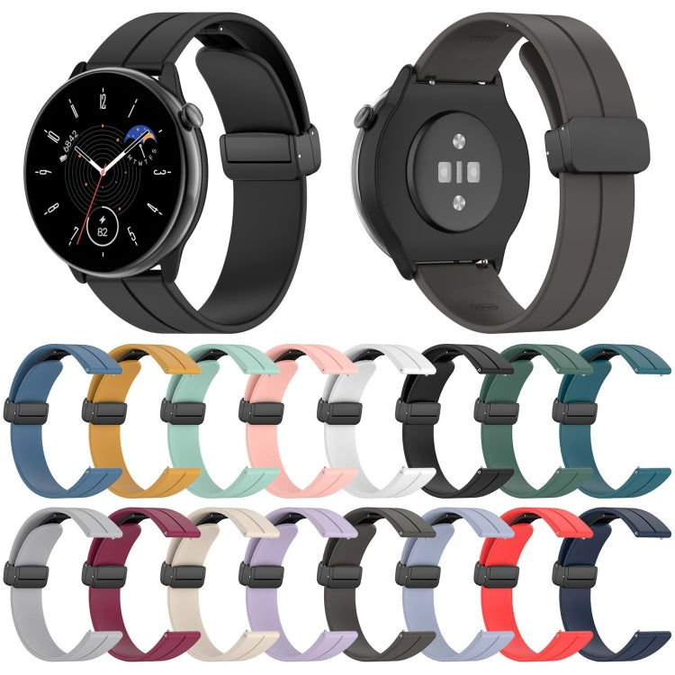 Magnetic Fold Clasp Black Buckle Silicone Watch Band