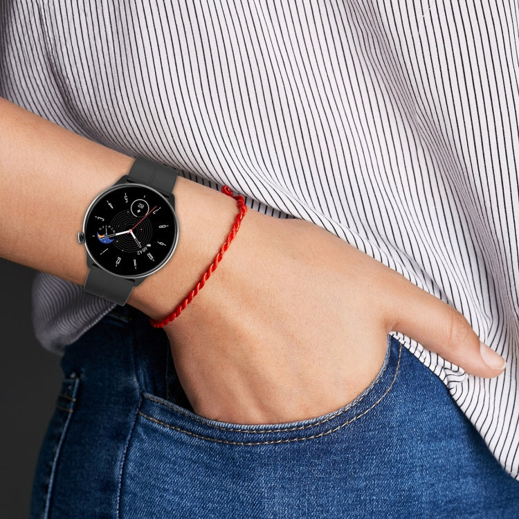Magnetic Fold Clasp Black Buckle Silicone Watch Band