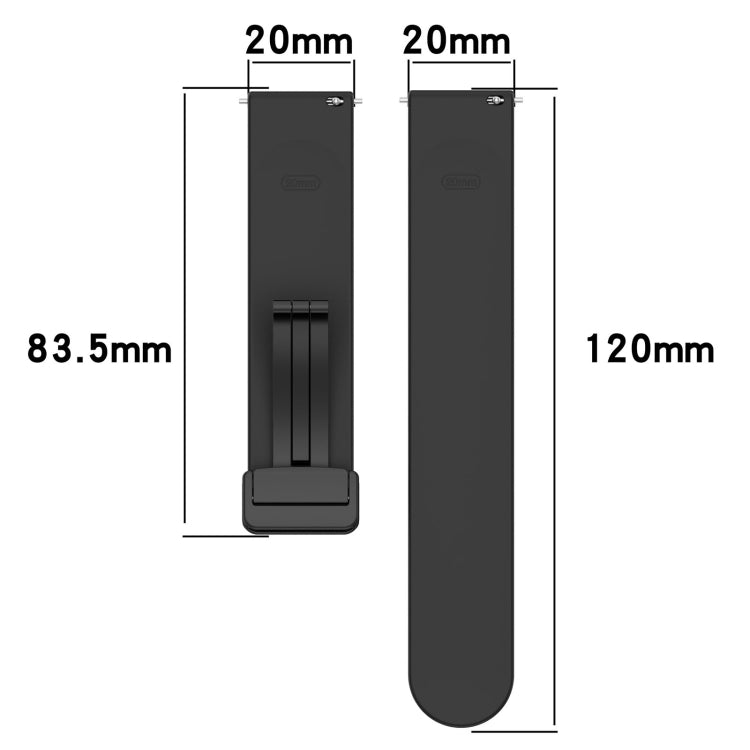 Magnetic Fold Clasp Black Buckle Silicone Watch Band
