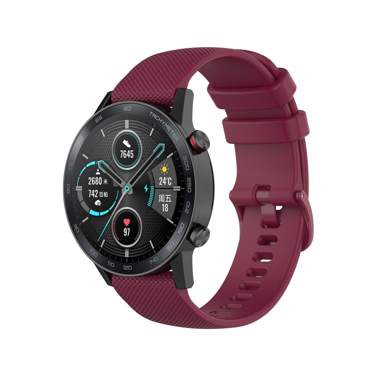 22mm Small Plaid Texture Silicone Watch Band
