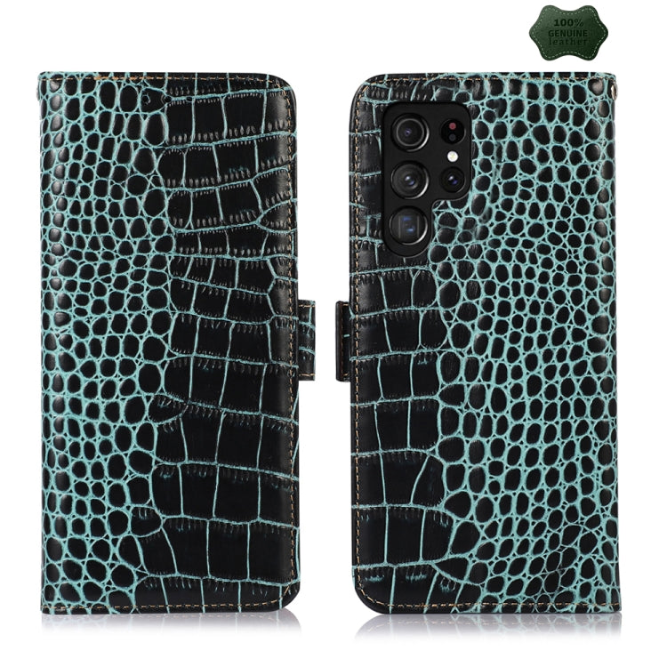 Crocodile Top Layer Cowhide Leather Phone Case