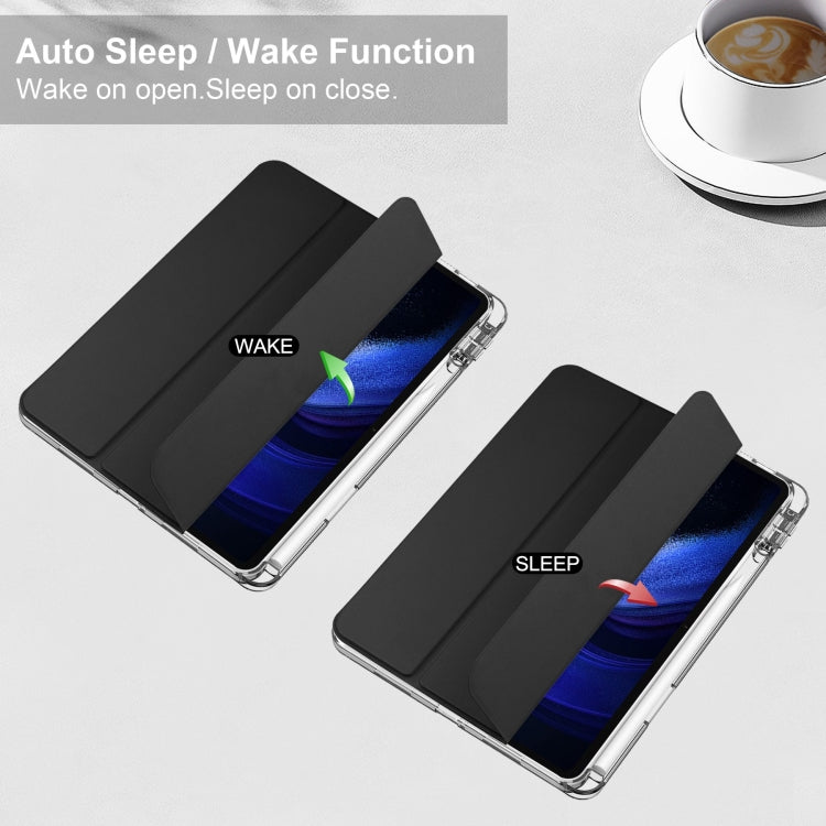 3-fold Clear TPU Smart Leather Tablet Case