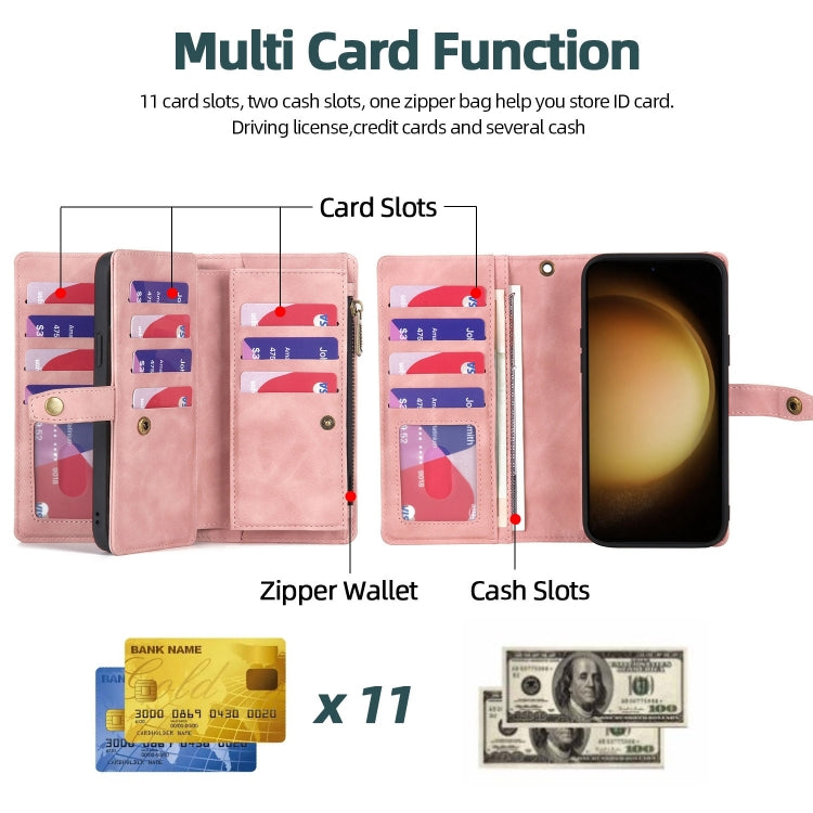 Zipper Wallet Magnetic Detachable Leather Phone Case