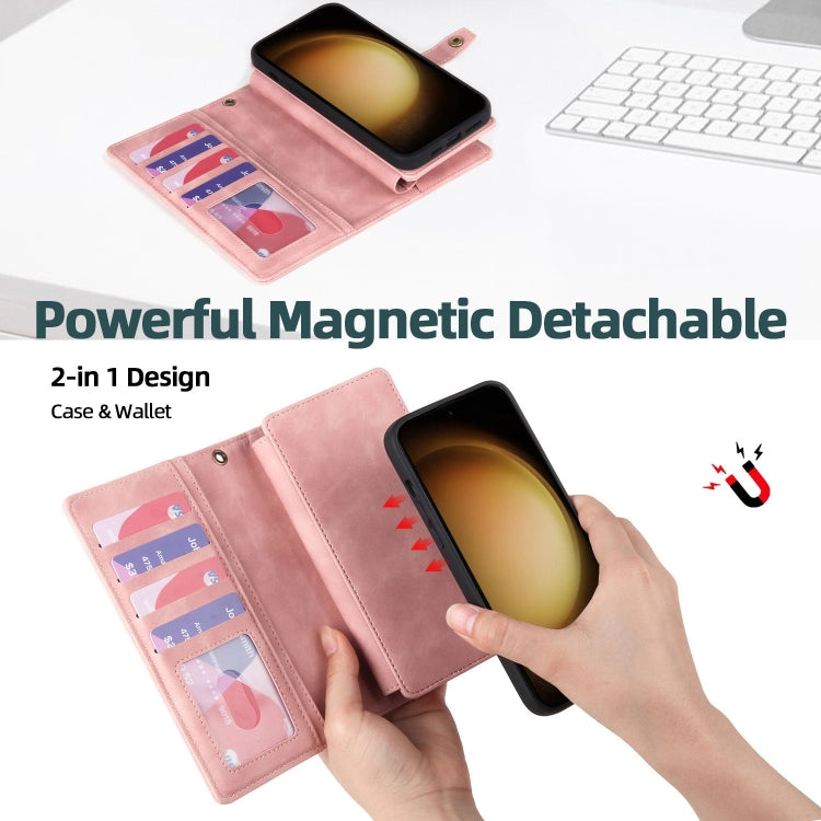 Zipper Wallet Magnetic Detachable Leather Phone Case