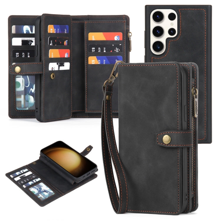 Zipper Wallet Magnetic Detachable Leather Phone Case