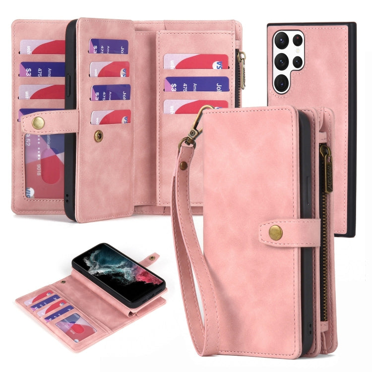 Zipper Wallet Magnetic Detachable Leather Phone Case