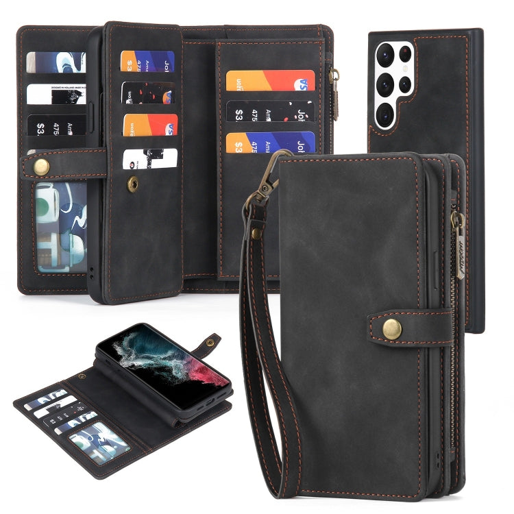 Zipper Wallet Magnetic Detachable Leather Phone Case