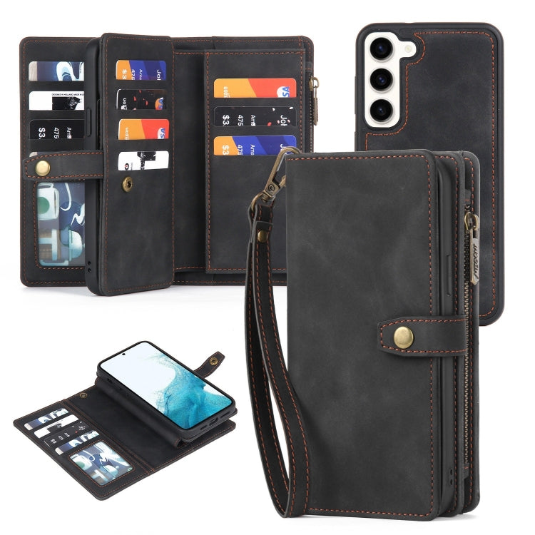Zipper Wallet Magnetic Detachable Leather Phone Case