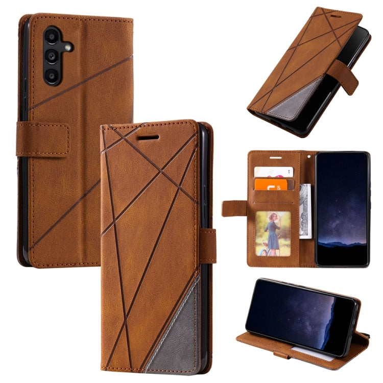 Skin Feel Splicing Leather Phone Case
