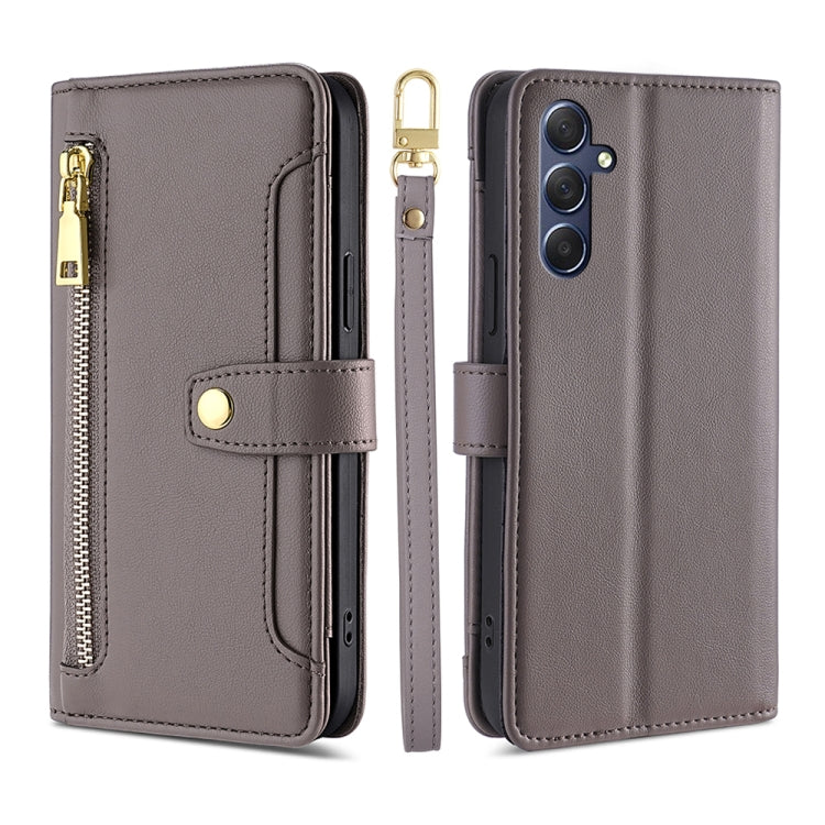 Sheep Texture Cross-body Zipper Wallet Leather Phone Case
