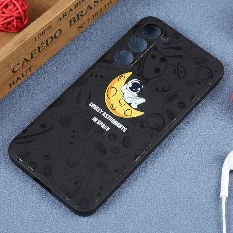 Astronaut Pattern Silicone Straight Edge Phone Case