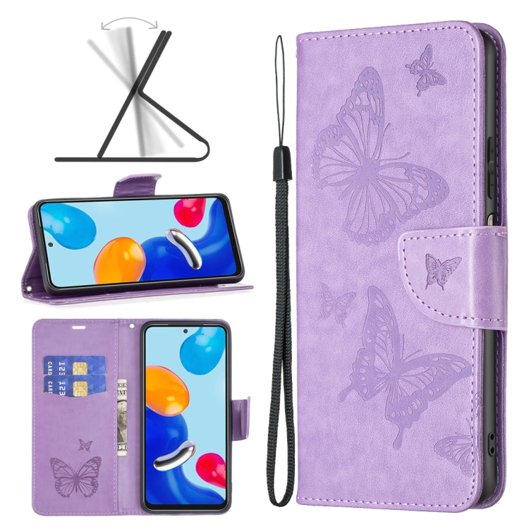 Two Butterflies Embossing Leather Phone Case