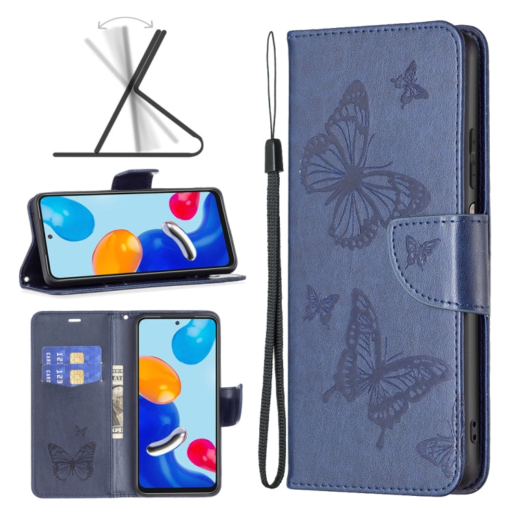 Two Butterflies Embossing Leather Phone Case