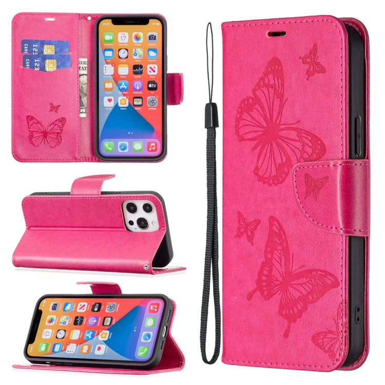 Two Butterflies Embossing Leather Phone Case