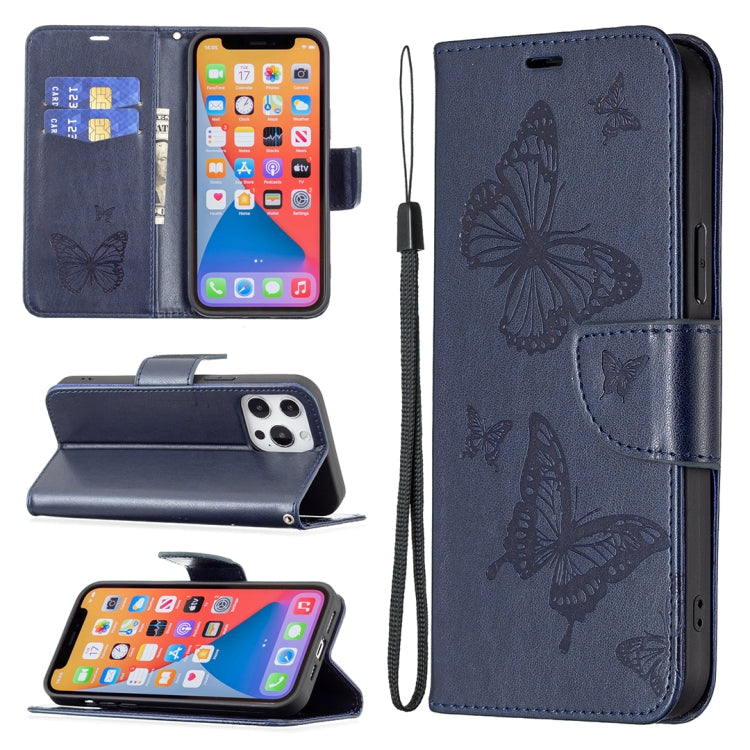 Two Butterflies Embossing Leather Phone Case