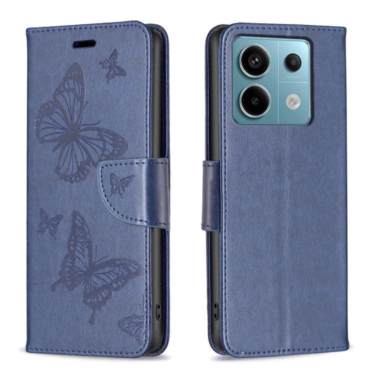 Two Butterflies Embossing Leather Phone Case