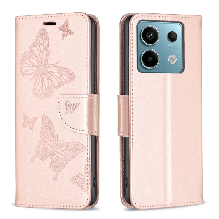 Two Butterflies Embossing Leather Phone Case
