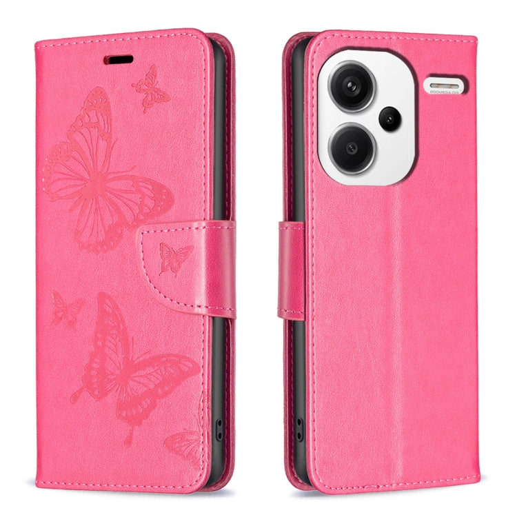 Two Butterflies Embossing Leather Phone Case