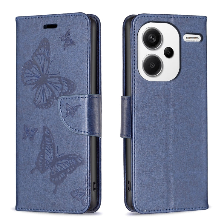 Two Butterflies Embossing Leather Phone Case