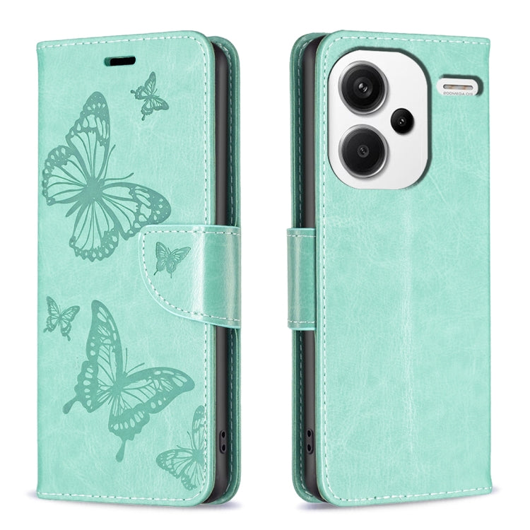 Two Butterflies Embossing Leather Phone Case