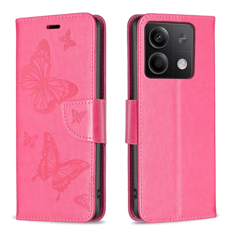 Two Butterflies Embossing Leather Phone Case
