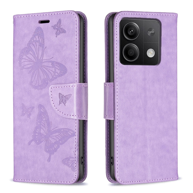 Two Butterflies Embossing Leather Phone Case