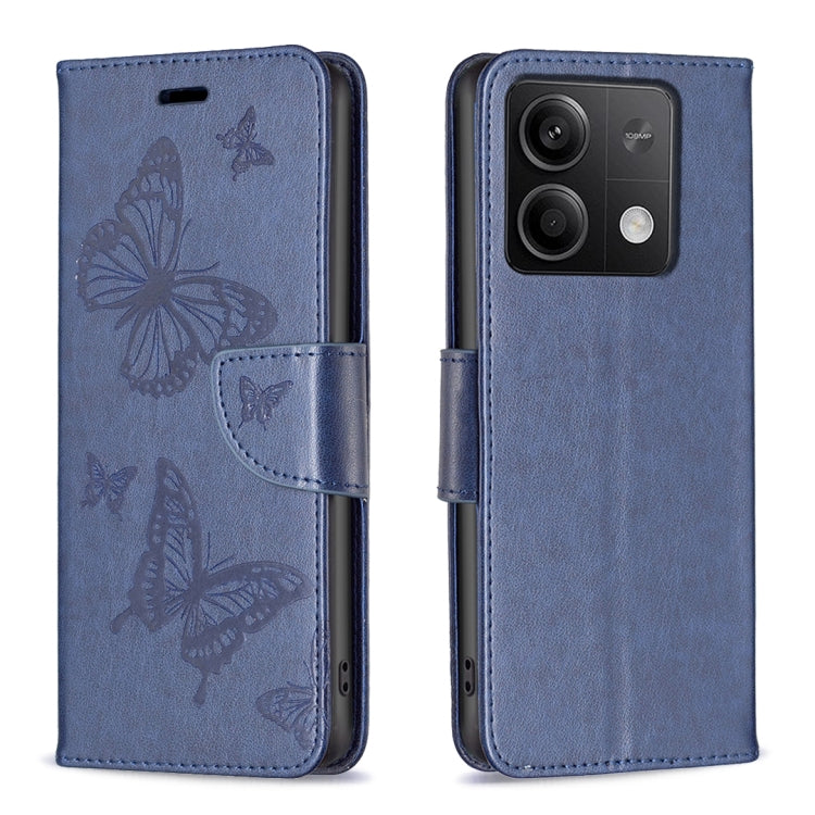 Two Butterflies Embossing Leather Phone Case