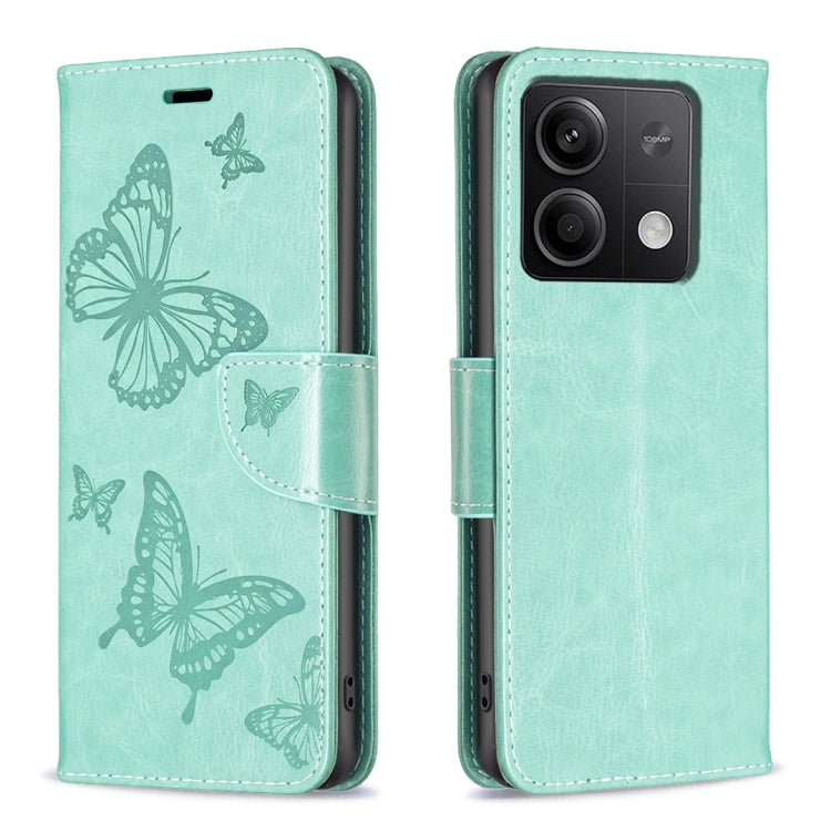Two Butterflies Embossing Leather Phone Case
