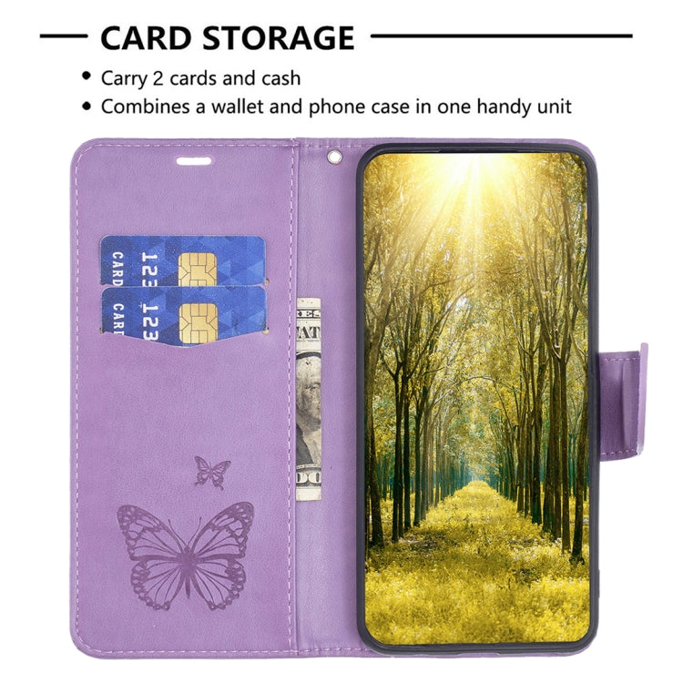Two Butterflies Embossing Leather Phone Case