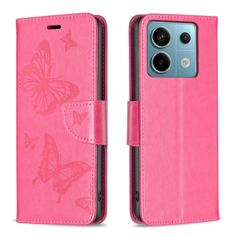 Two Butterflies Embossing Leather Phone Case