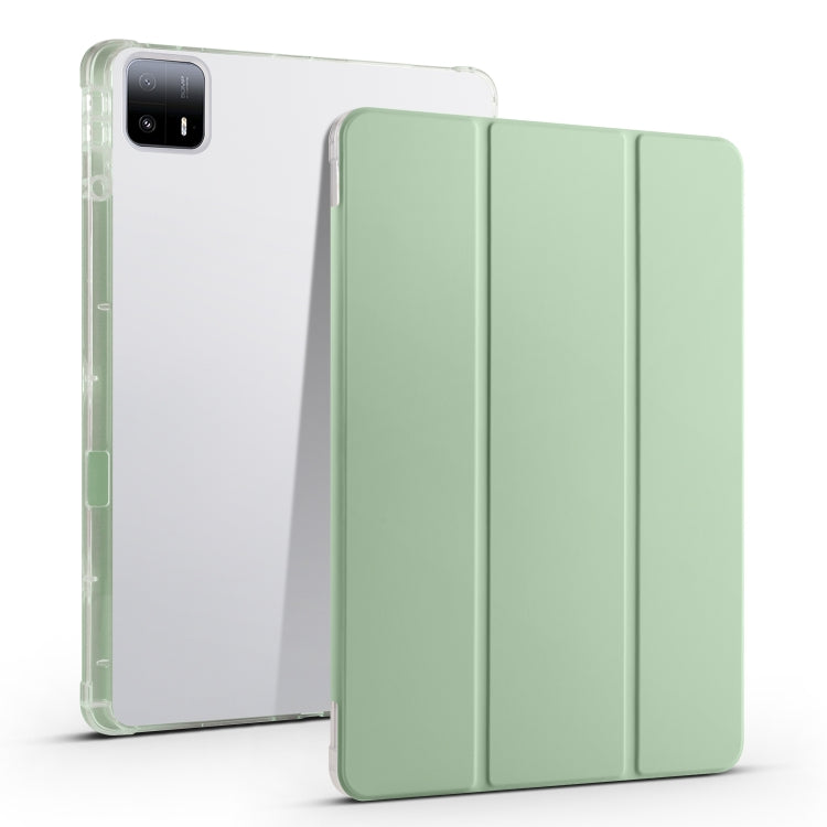 3-fold Clear TPU Smart Leather Tablet Case with Pen Slot