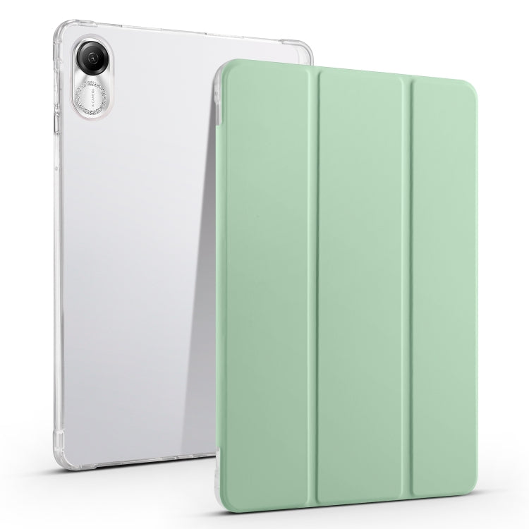 3-fold Clear TPU Smart Leather Tablet Case with Pen Slot