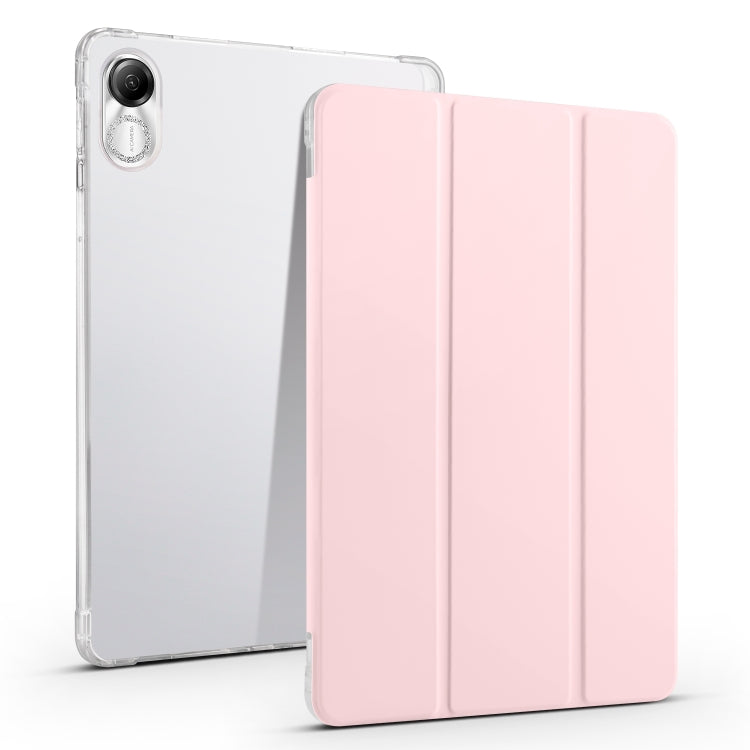 3-fold Clear TPU Smart Leather Tablet Case with Pen Slot