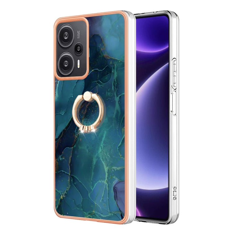 Electroplating Marble Dual-side IMD Phone Case with Ring