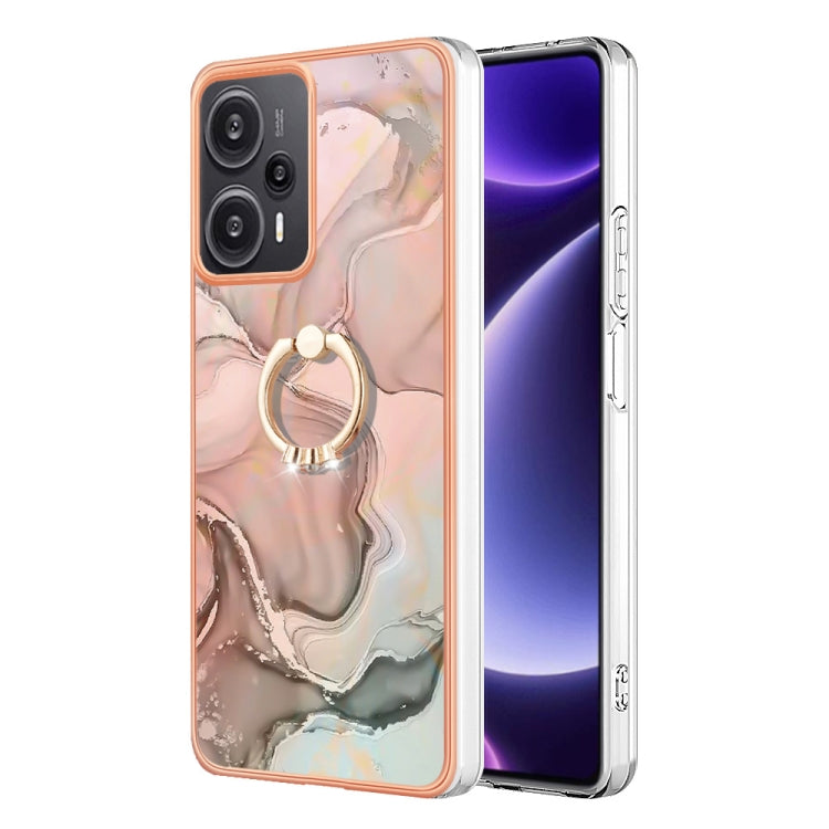 Electroplating Marble Dual-side IMD Phone Case with Ring
