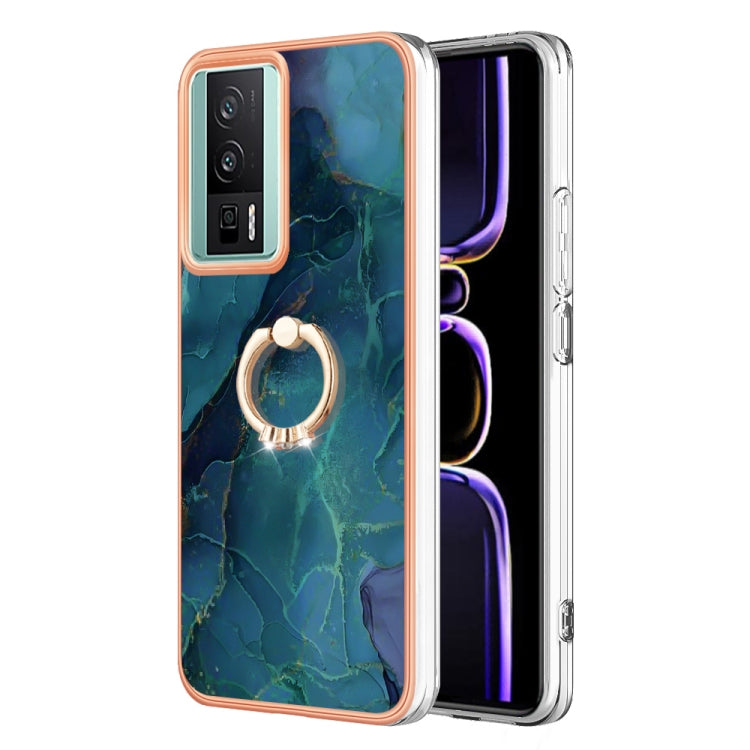 Electroplating Marble Dual-side IMD Phone Case with Ring