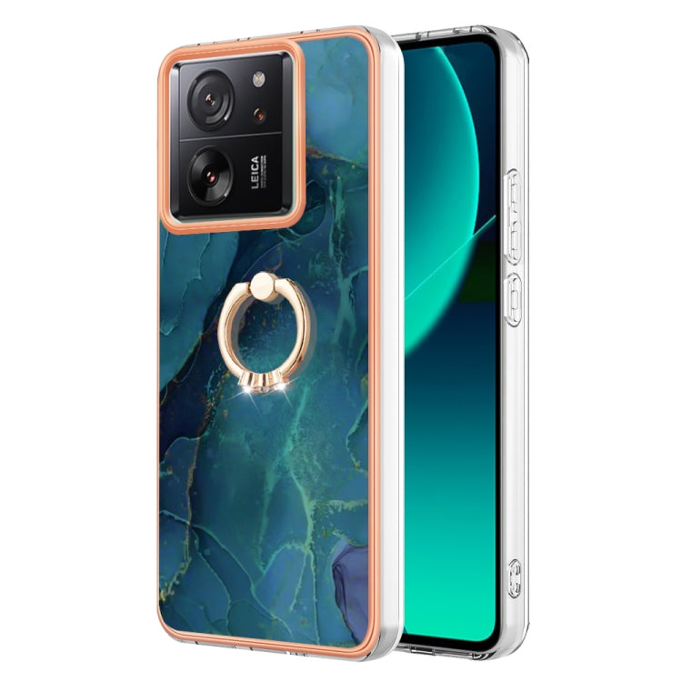 Electroplating Marble Dual-side IMD Phone Case with Ring