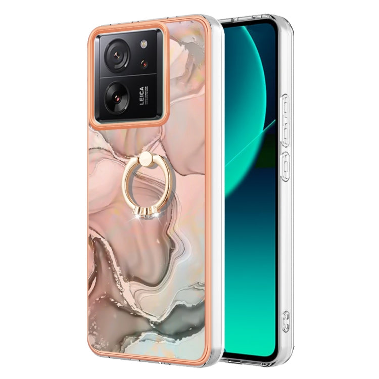 Electroplating Marble Dual-side IMD Phone Case with Ring