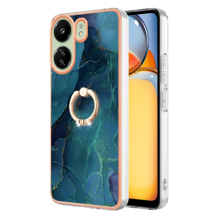 Electroplating Marble Dual-side IMD Phone Case with Ring