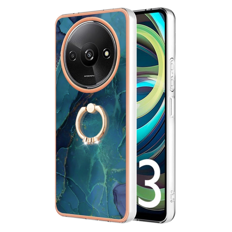 Electroplating Marble Dual-side IMD Phone Case with Ring