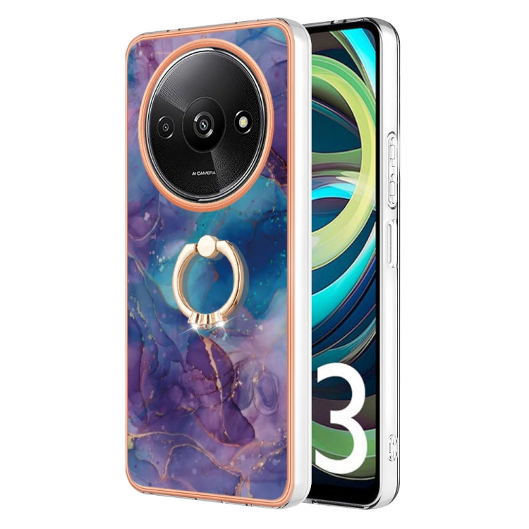 Electroplating Marble Dual-side IMD Phone Case with Ring