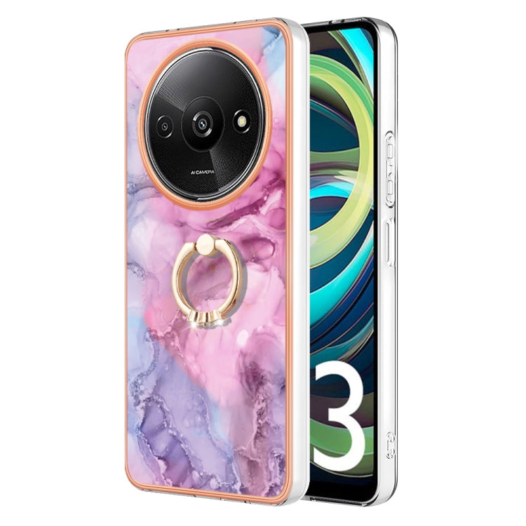 Electroplating Marble Dual-side IMD Phone Case with Ring